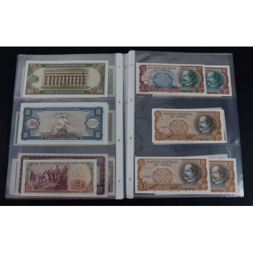 497 - Chile (40), a high grade group in album sleeves, 5 Pesos to 10000 Pesos issued between 1958 & 1987, ... 