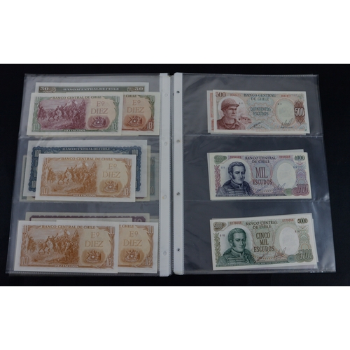 497 - Chile (40), a high grade group in album sleeves, 5 Pesos to 10000 Pesos issued between 1958 & 1987, ... 