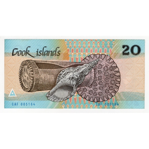 511 - Cook Islands 20 Dollars issued 1987 signed M.J. Fleming, serial CAF 005164 (BNB B105b, Pick5b) light... 