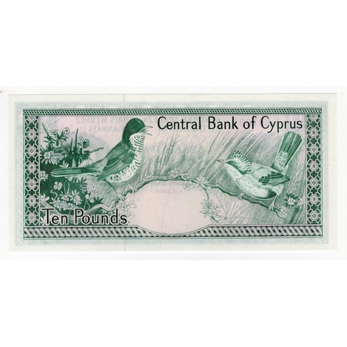 527 - Cyprus 10 Pounds dated 1st June 1985, serial S301031 (BNB B308h, Pick48b) Uncirculated