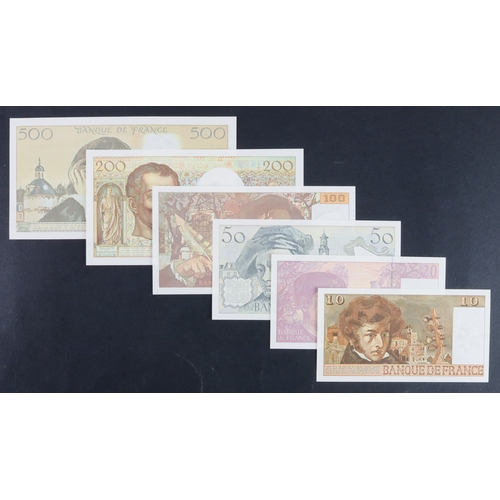 581 - France (6), 500 Francs 1993, 200 Francs 1992, 100 Francs 1990, 50 Francs 1992, 20 Francs 1995, 10 Fr... 