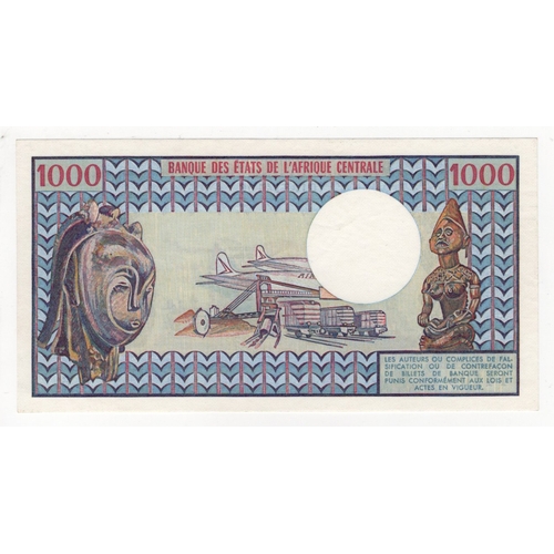 590 - Gabon 1000 Francs issued 1978, serial O.6 14106 (BNB B202c, Pick3c) very light handling, about Uncir... 