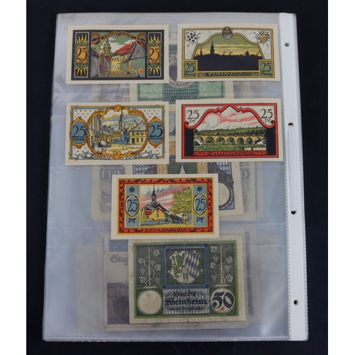 596 - Germany (91), a collection of German States and Notgeld, including Badische Bank, Bayerische Notenba... 