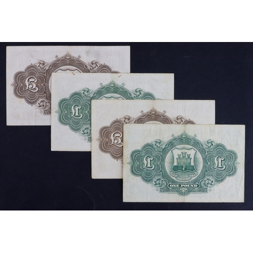 606 - Gibraltar (4), 5 Pounds and 1 Pound dated 1st May 1965, serial C887488 & G420730 (BNB B117e & B116e,... 