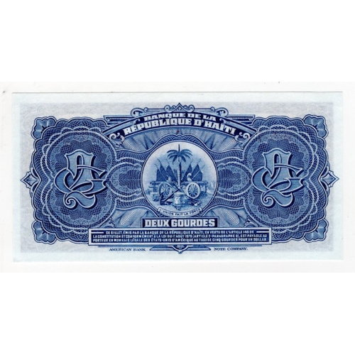 619 - Haiti 2 Gourdes issued Law 1979 (1980 - 1982), scarce issue printed on TYVEK polymer, serial M004572... 