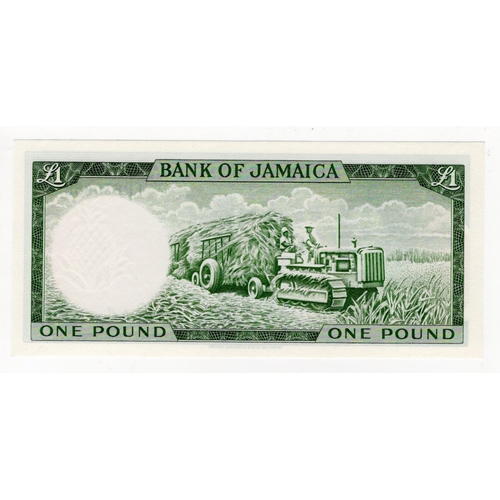 648 - Jamaica 1 Pound Law 1960 issued 1964 , Queen Elizabeth II portrait, signed G.A. Brown, serial FP8308... 