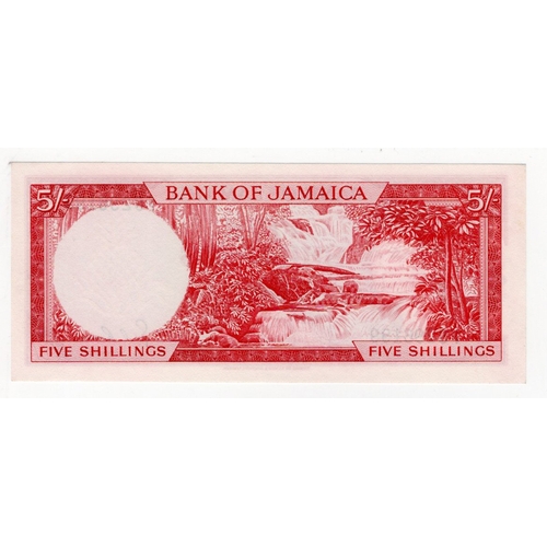 652 - Jamaica 5 Shillings Law 1960 issued 1964, Queen Elizabeth II portrait, signed G.A. Brown, serial FS ... 