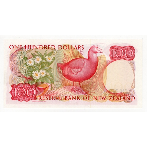 730 - New Zealand 100 Dollars issued 1985 - 1989, signed S.T. Russell, serial YAC 352186 (BNB B122b, Pick1... 