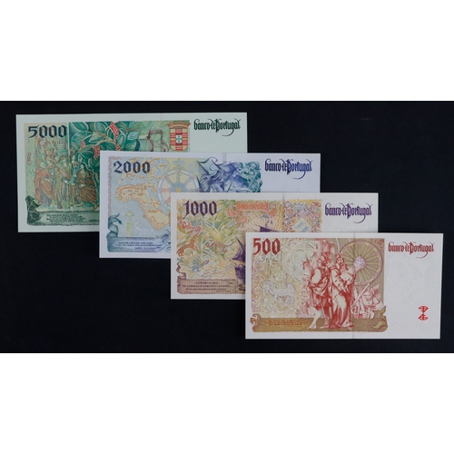 766 - Portugal (4), 5000 Escudos dated 1998, 2000 Escudos dated 1995, 1000 Escudos dated 1998 and 500 Escu... 