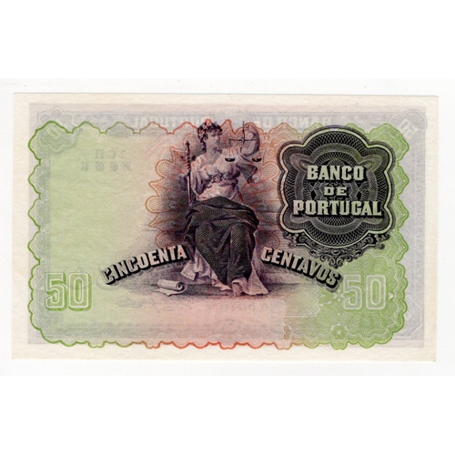 776 - Portugal 50 Centavos dated 5th July 1918, Chapa. 1, serial 2CH (Pick112b) EF