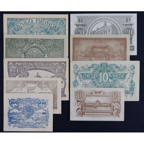 780 - Portugal, Casa Da Moeda fractional notes (9), 10 Centavos dated 15th August 1917 (3) different types... 