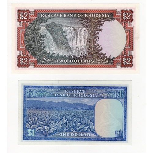 783 - Rhodesia (2), 2 Dollars dated 10th November 1970, first year of issue for this design, serial K/50 0... 