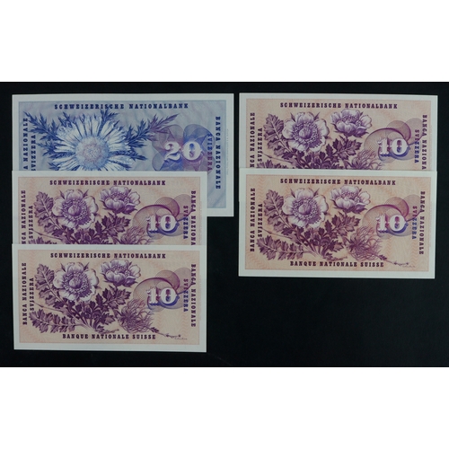 872 - Switzerland (5), 10 Franken (4) dated 1963, 1970 (2) & 1974 (BNB B331h, B331p & B331t, Pick45h, 45p ... 