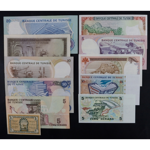 891 - Tunisia (11), 1 Franc dated 1943 (BNB B410a, Pick55) VF+, 5 Dinars issued 1958 (BNB B503a, Pick59) s... 