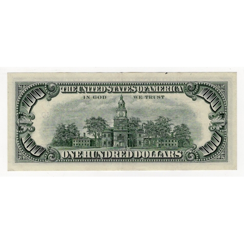 905 - United States of America 100 Dollars series of 1969, Kansas City, serial J00870885 (Pick454a) EF