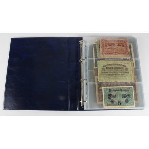 948 - World in album (76), including a group of Germany State Loan Bank Darlehnskassenschein WW1 occupatio... 