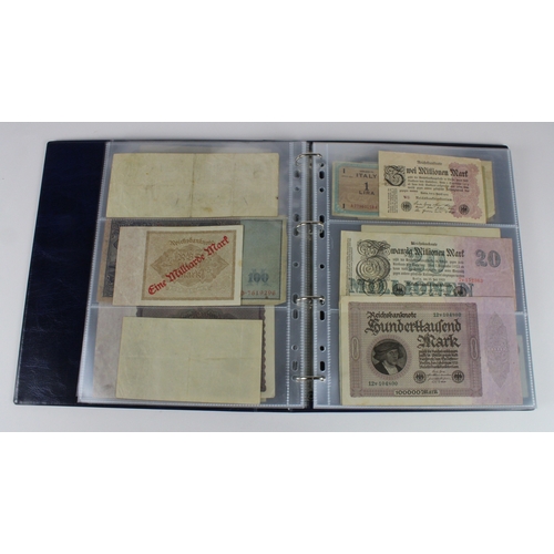 948 - World in album (76), including a group of Germany State Loan Bank Darlehnskassenschein WW1 occupatio... 