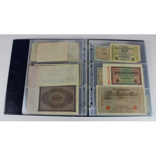 948 - World in album (76), including a group of Germany State Loan Bank Darlehnskassenschein WW1 occupatio... 