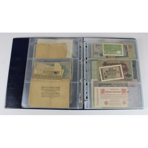 948 - World in album (76), including a group of Germany State Loan Bank Darlehnskassenschein WW1 occupatio... 