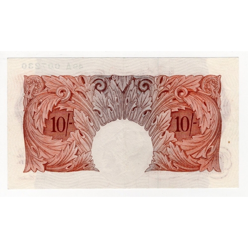 98 - O'Brien 10 Shillings (B272) issued 1955, rare REPLACEMENT note, serial 49A 007230 (B272, Pick368c) s... 