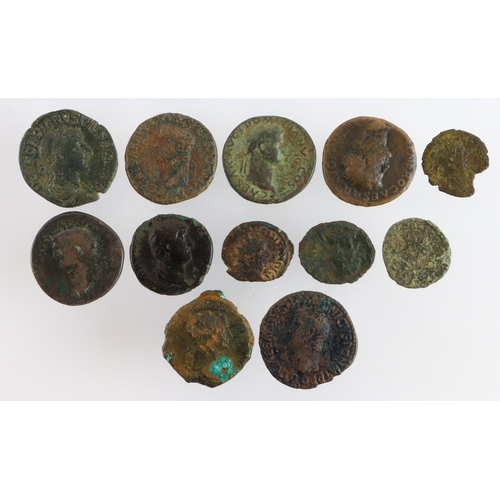 398 - Roman bronze (12): Gordian III Sestertius RCV 2482 Fine; 8x Assarii various from Caligula to Hadrian... 