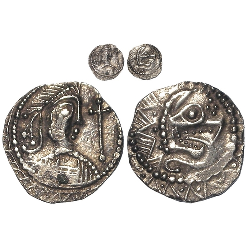 470 - Anglo-Saxon silver Sceat, Secondary Phase (c.710-c.760) Series K ('Kent') obverse C-D, type 33 (Recu... 