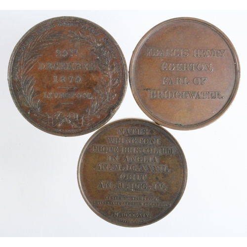 787 - British / French Commemorative Medals (3) bronze 41-44mm: John Locke by Gaunois and Durand 1819 EF t... 