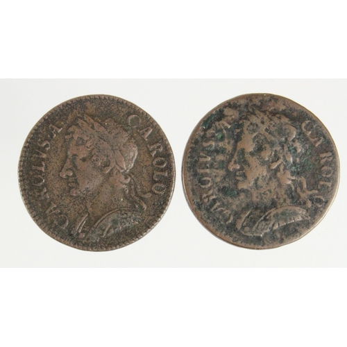 91 - Farthings (2) Charles II: 1672 Fine, and 1675 Fair.