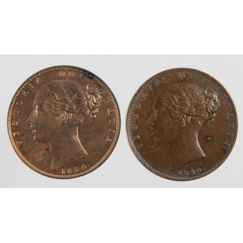 92 - Farthings (2): 1846 lightly cleaned nEF, and 1856 GEF with lustre.