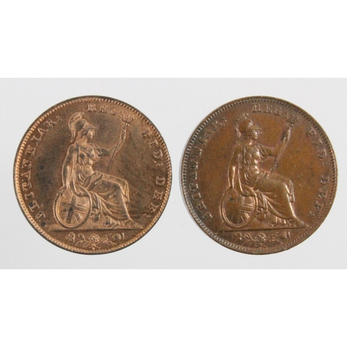 92 - Farthings (2): 1846 lightly cleaned nEF, and 1856 GEF with lustre.