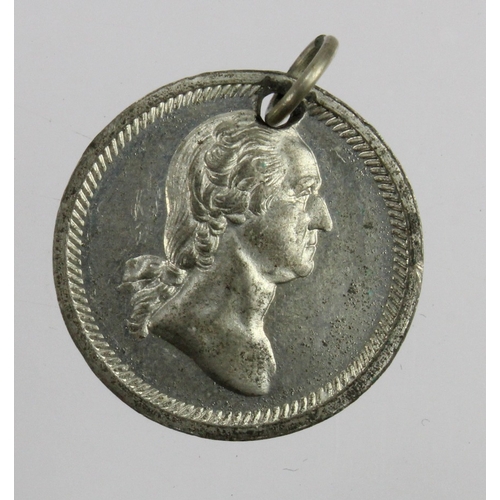 937 - USA Commemorative Medalet, white metal d.18mm: Portrait of George Washington r. / Liberty Bell 1776,... 