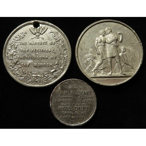 941 - Australian Commemorative Medals (3) white metal: d.38.5mm Melbourne Exhibition 1854 (medal) by W. Ba... 