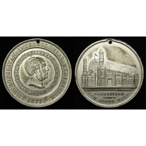 945 - Australian Commemorative Medal, white metal d.38mm: Metropolitan Intercolonial Exhibition 1877, New ... 