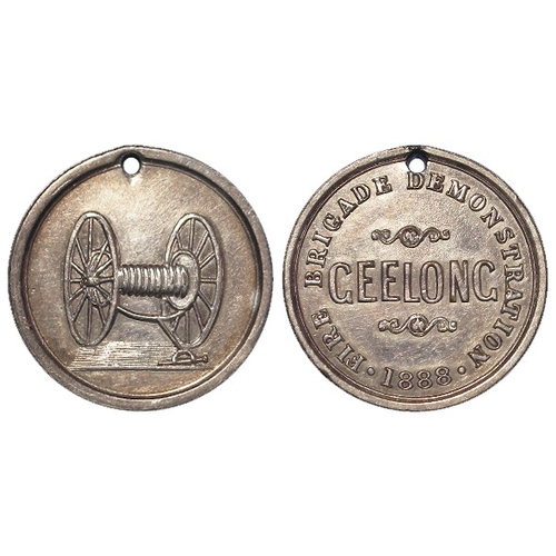 982 - Australian Commemorative Medal, unmarked silver d.22.5mm, 5.11g: Geelong Fire Brigade Demonstration ... 