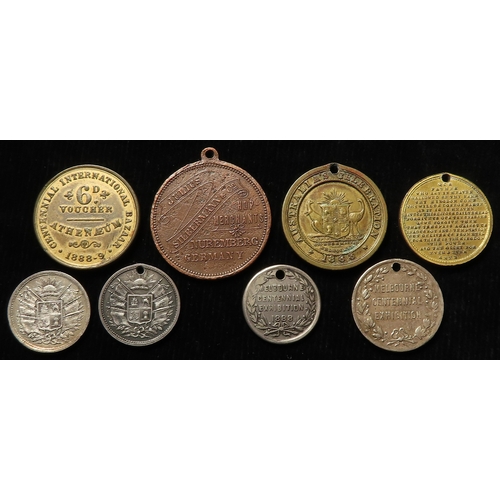 984 - Australian Commemorative Medals (8) Melbourne Centennial Exhibition 1888-9 medalets: d.17mm unmarked... 