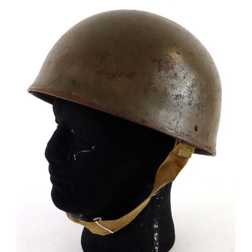 531 - WW2 scarce 1944 dated tank crew steel helmet with cover.