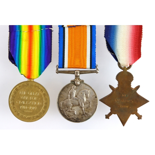 571 - 1915 Star Trio (17117 Pte A Wood E.Lan.R) Killed in Action 9th August 1915 with the 6th Bn. Born Win... 