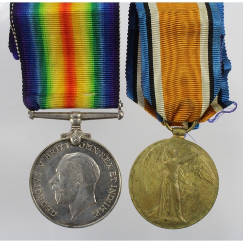 633 - BWM & Victory Medal (33967 Pte F Hampton Y & L R)