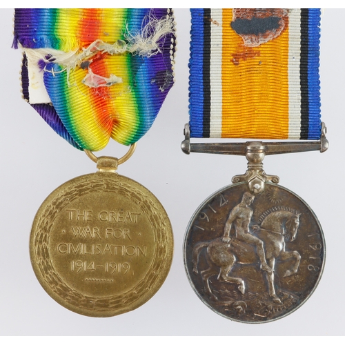 637 - BWM & Victory Medal (48907 Pte J Lowery R.W.Fus)