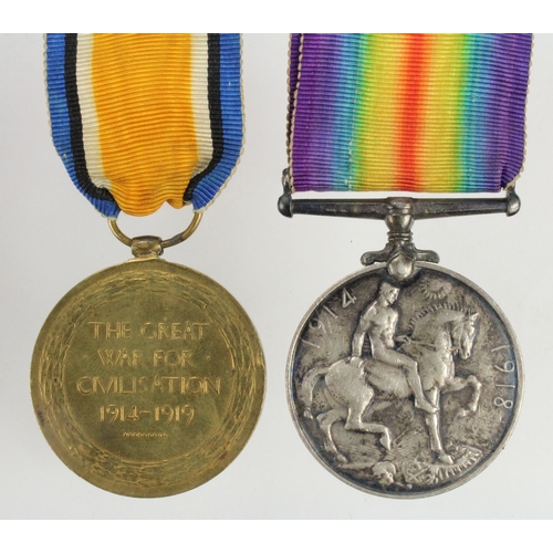 650 - BWM & Victory Medal to (20877 Pte G Heath K.R.Rif.Corps)