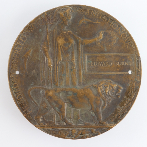 676 - Death Plaque named Edward Burns. Holed at 3 and 6 o'clock