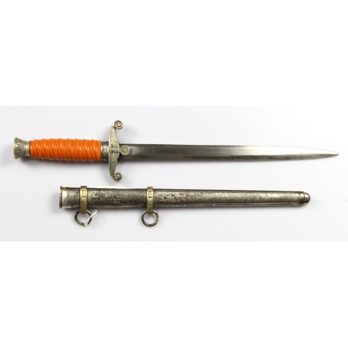 68 - German Army officer's dagger, Orange plastic grip. Stiletto blade, 10