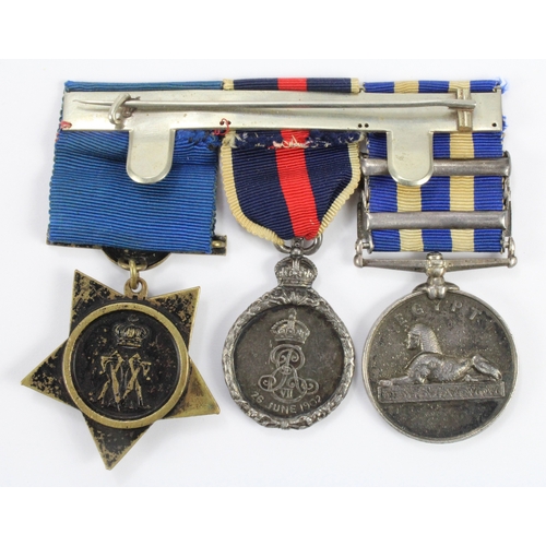 684 - Egypt Medal 1882 (undated) with bars The Nile 1884-85 / Suakin 1885 (Lieut: A. Leetham, 20th Hussars... 