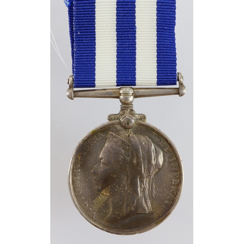 685 - Egypt Medal dated 1882, no bar, named (41/1662 Pte W Trafford 1/Berkshire Regt). Born Abingdon, Berk... 