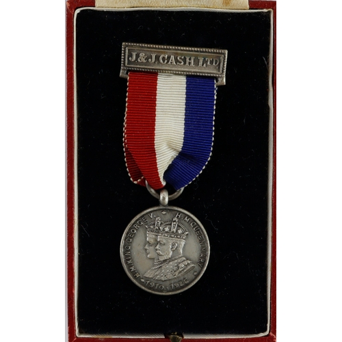 696 - George V 1935 Jubilee Commemorative medal minted for J & J Cash Ltd Coventry in original case.