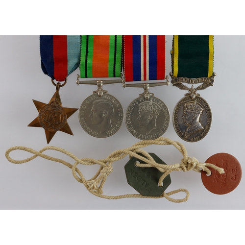 699 - Group for (W.9907 Sjt D A Walden ATS) 1939-45 Star, Defence & War Medals, Efficiency Medal GVI with ... 