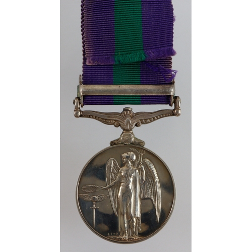 707 - GSM GVI with Palestine 1945-48 clasp (886674 Gnr G Morrey RA) with copied research, served 2. Field ... 