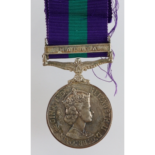 711 - GSM QE2 with Malaya clasp (Capt J K Breeze RAOC). With research, also entitled to 1939-45 Star & War... 