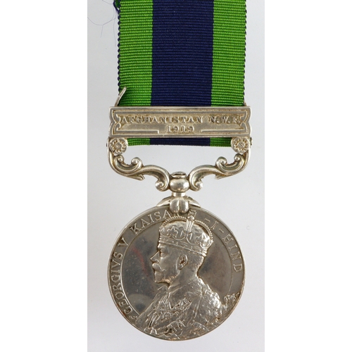 716 - IGS GV with Afghanistan NWF 1919 clasp (12696 Pte H Webber S.Wales. Bordrs) served 4th Bn. Born Exmo... 