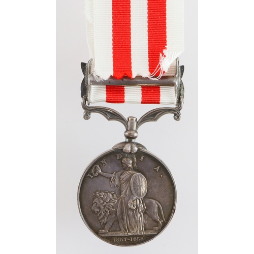 720 - Indian Mutiny Medal 1857 with Relief of Lucknow clasp (small die flaw noted to 'O') medal renamed (P... 